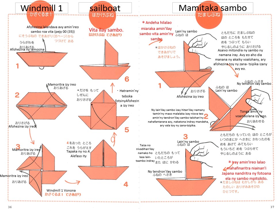 マダガスカル語で作る折り紙の本 の制作状況 中間報告 一般社団法人 プチ プランス
